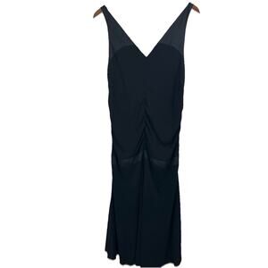 Vintage Babystyle Liquid Knit Maternity Dress Women’s Medium Ruched Midi Black